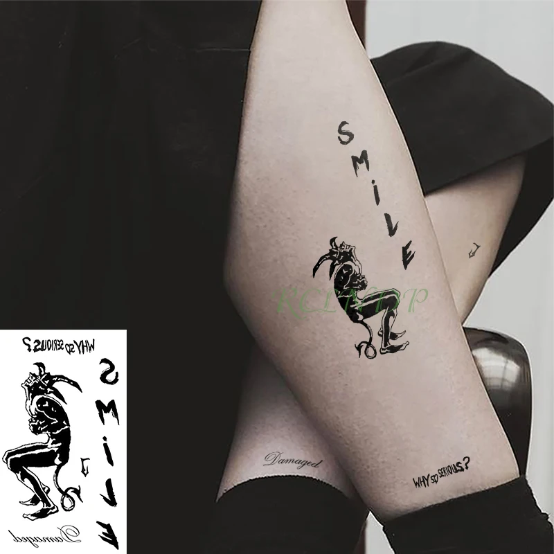 Waterproof Temporary Tattoo Sticker Smile Why so serious Damage tatto flash tatoo fake tattoos for Men Women