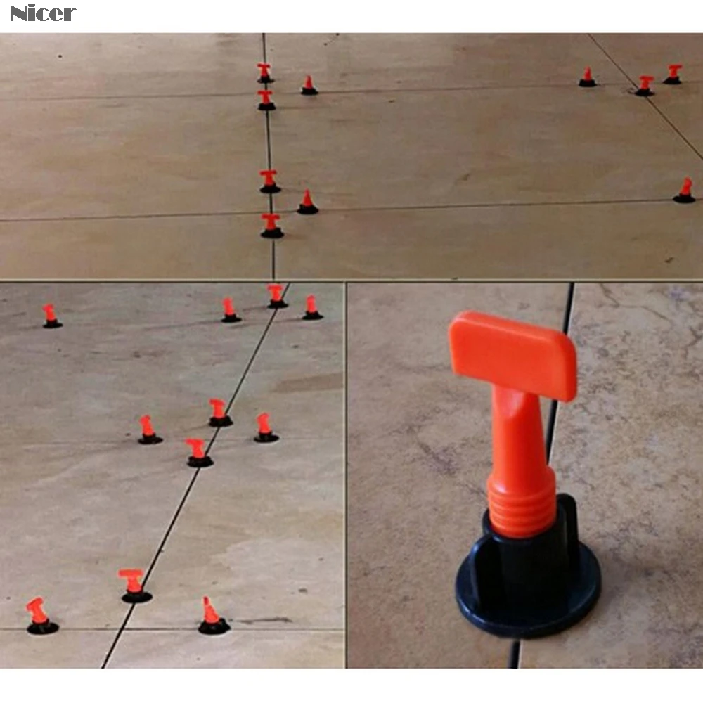 50 pz/set Livello Zeppe Distanziali di Piastrelle Per Pavimenti In Mattonelle Della Parete Spacer Carrelage Piastrelle Sistema di Livellamento Livellatore Locator Distanziatori Pinza