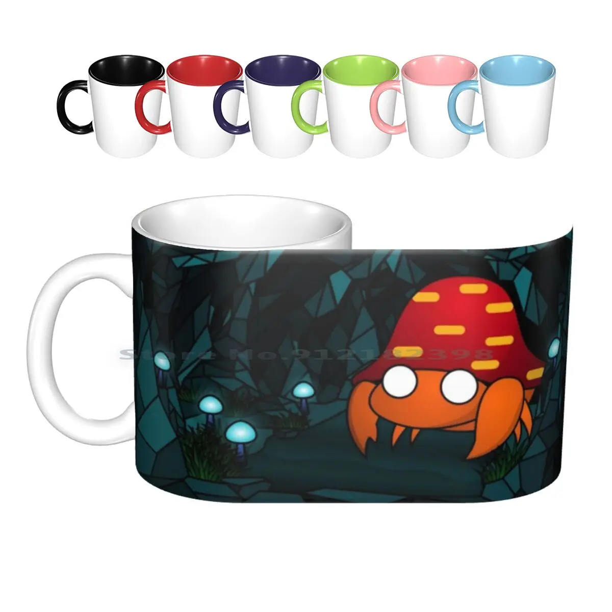 Parasect In Cave Ceramic Mugs Coffee Cups Milk Tea Mug Video Games Vector Cute Cave Parasect Paras Red Blue Yellow Gold Silver