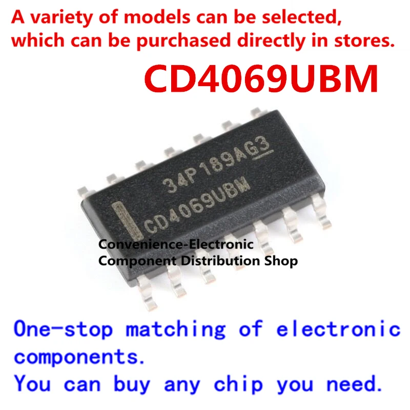 

10PCS/PACK CD4069UBM SMD SOP CD4069 CD4069UBM96 SOIC-14 CMOS chip with six inverters IC