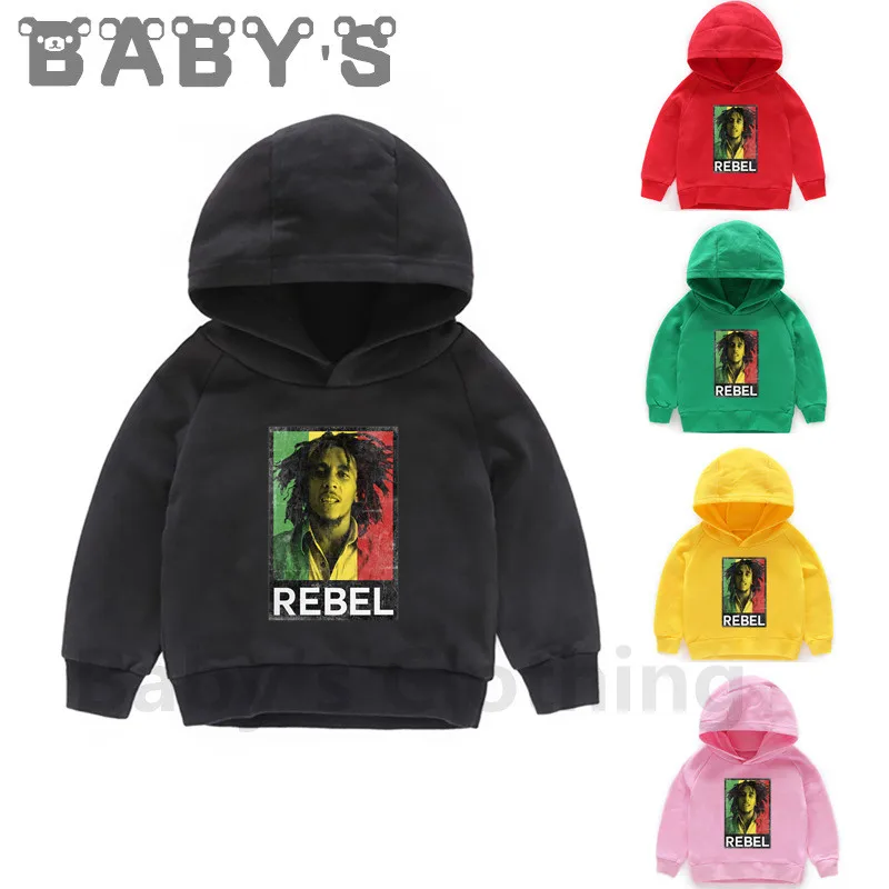 Jamaica Singer Bob Marley Kids Hoodies Fashion Cool Sweatshirts Boys Clothes Children Outwear Baby Girls Autumn Tops,KMT5208