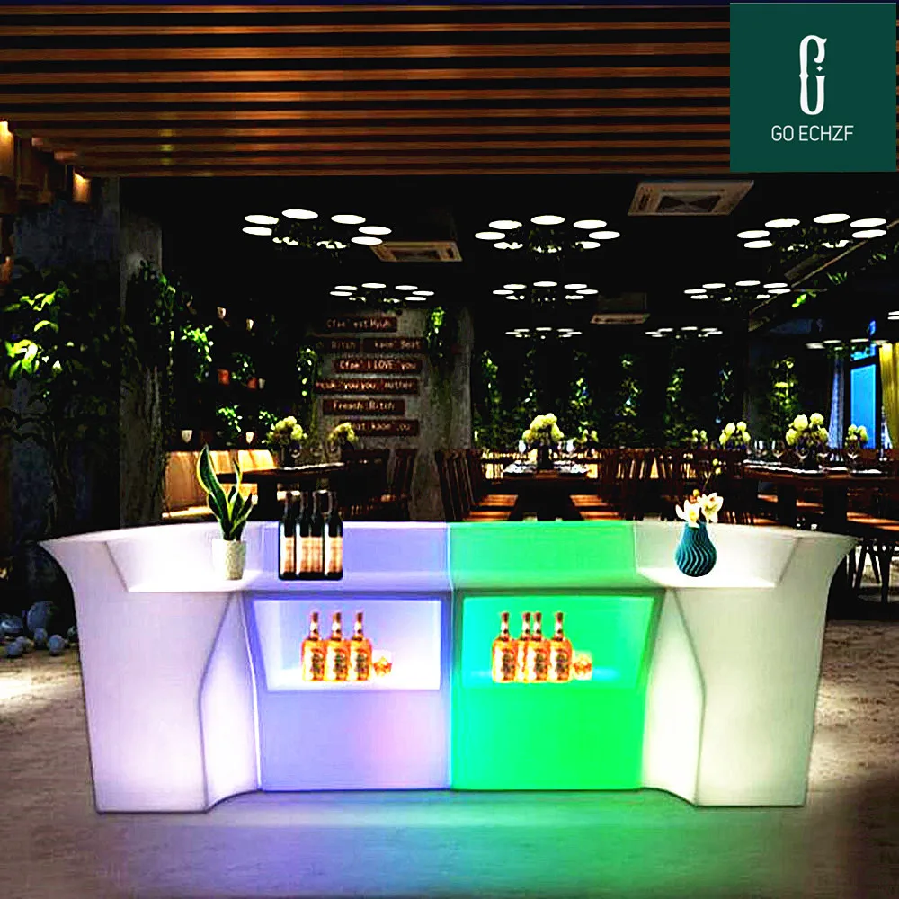 16 Color Changing LED Illuminated Bar Counter Waterproof Rechargeable Rundbar Bar Disco KtV Club Waiter Cocktail Bar Tables