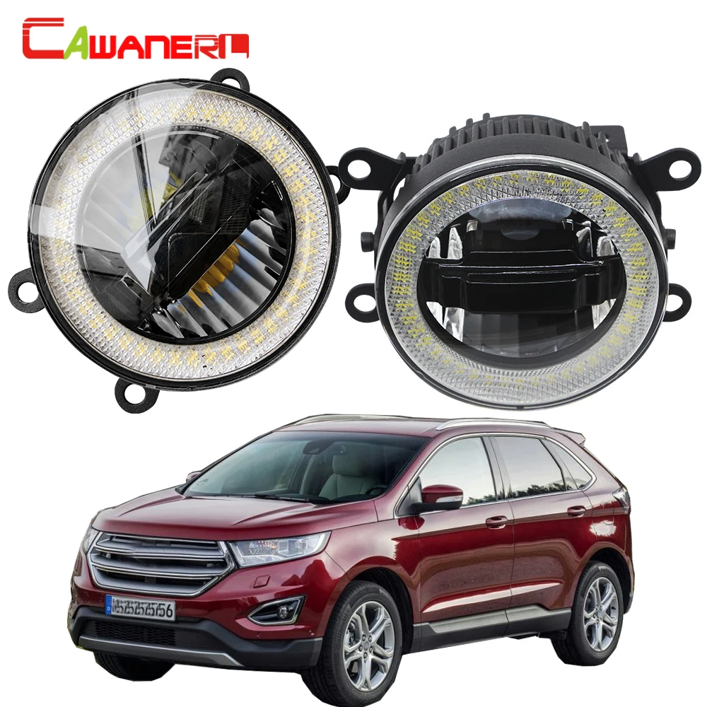 

Cawanerl For Ford Edge 2015 2016 2017 Car LED Fog Light 3000LM Daytime Running Light Angel Eye DRL 12V 2 Pieces