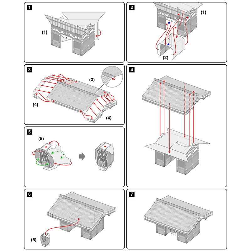 اليابان Senso-ji معبد للطي صغيرة ثلاثية الأبعاد ورقة نموذج البيت Papercraft DIY بها بنفسك الفن اوريغامي بناء الاطفال الكبار الحرفية اللعب QD-135