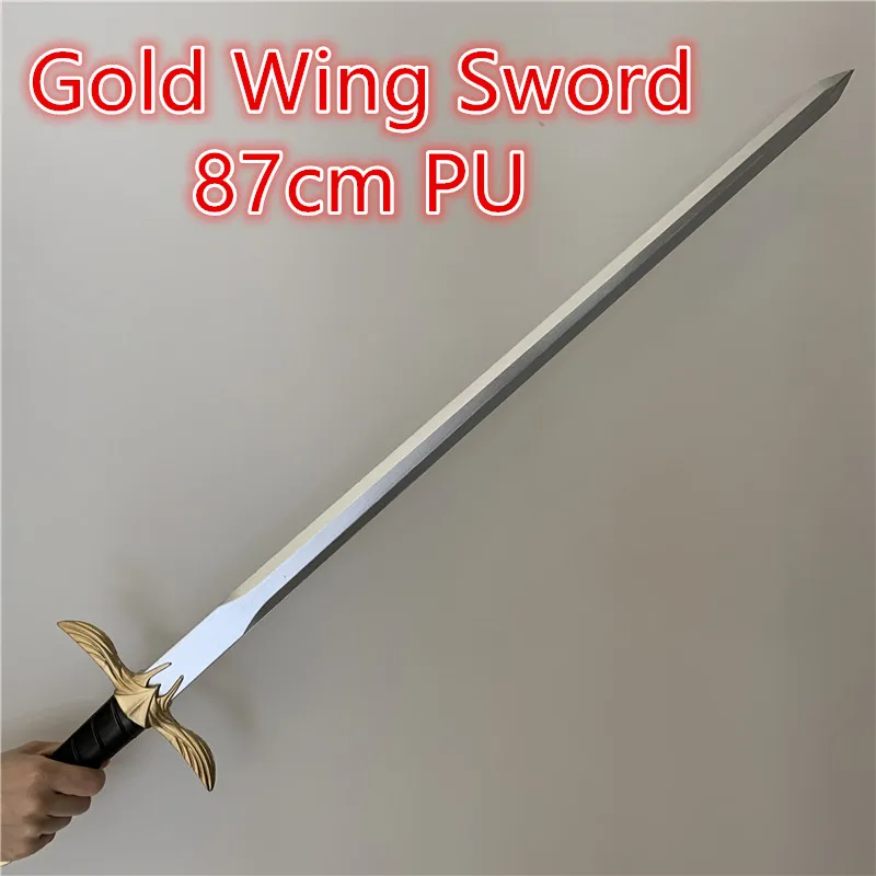 FigureCrazy Big 1:1 Sword Weapon Game Anime Cosplay Gold Wing Sword Prop Role Play Gift Safety PU Golden King Sword 87cm