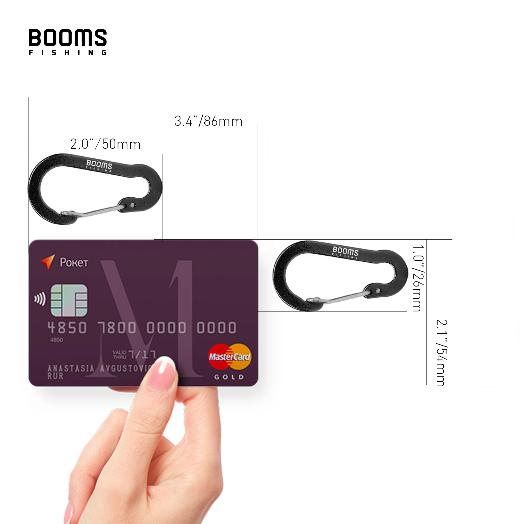 Ausleger Angeln CC1 Stahl Kleine Karabiner Clips Outdoor Camping Multi Tool Angeln Zubehör 6 stücke – Detail 2