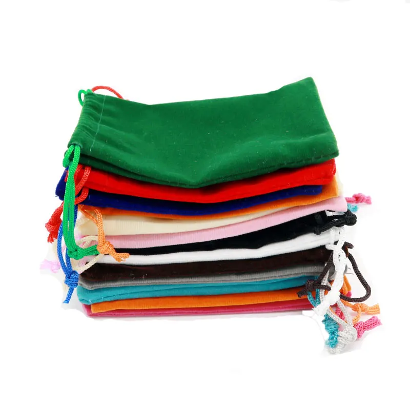 

50pcs 13x18cm Drawstring Velvet Pouches Gift Bag Packing for Jewelry Wedding Party Bead Container Storage Sachets Wholesale