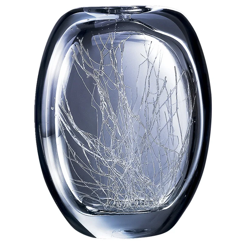 

CX Glass Crystal Vase Creative and Slightly Luxury Handmade Ice Silk Pattern Ornaments