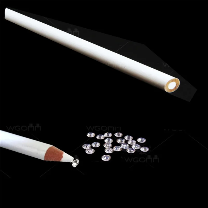 5 Pcs White Pencil DIY Suction crystal drill white sticky pencil Manicure Tools Beauty Nail Drill Pen Special Pen Suction Pen