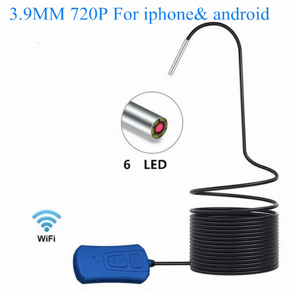 Imagem -05 - sem Fio Wifi Endoscópio hd Borescope 3in1 Câmera de Inspeção Usb com Leds Câmera de Cobra para Iphone Android 3.9 mm 720p