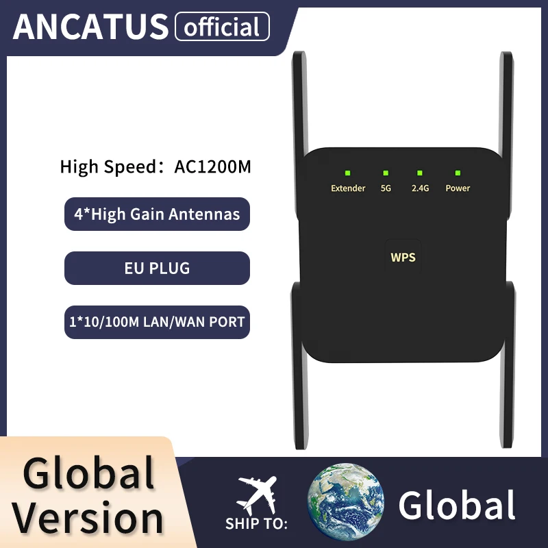 Ancatuê-extensor de alcance de wifi pro, roteador sem fio, 1200m, 2.4g/5g, repetidor de rede wi-fi pro, configuração