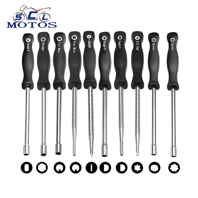 Sclmotos- 3pcs/5pcs/8pcs/10pcs Screwdriver Carburetor Adjustment Hand Tool Single D Double D Hexagon Hex Socket Splined 21T Set