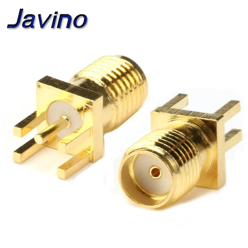 5Pcs SMA Female Jack Connector For 1.6mm Solder Edge PCB Straight Mount Gold plated RF Connectors Receptacle Solder