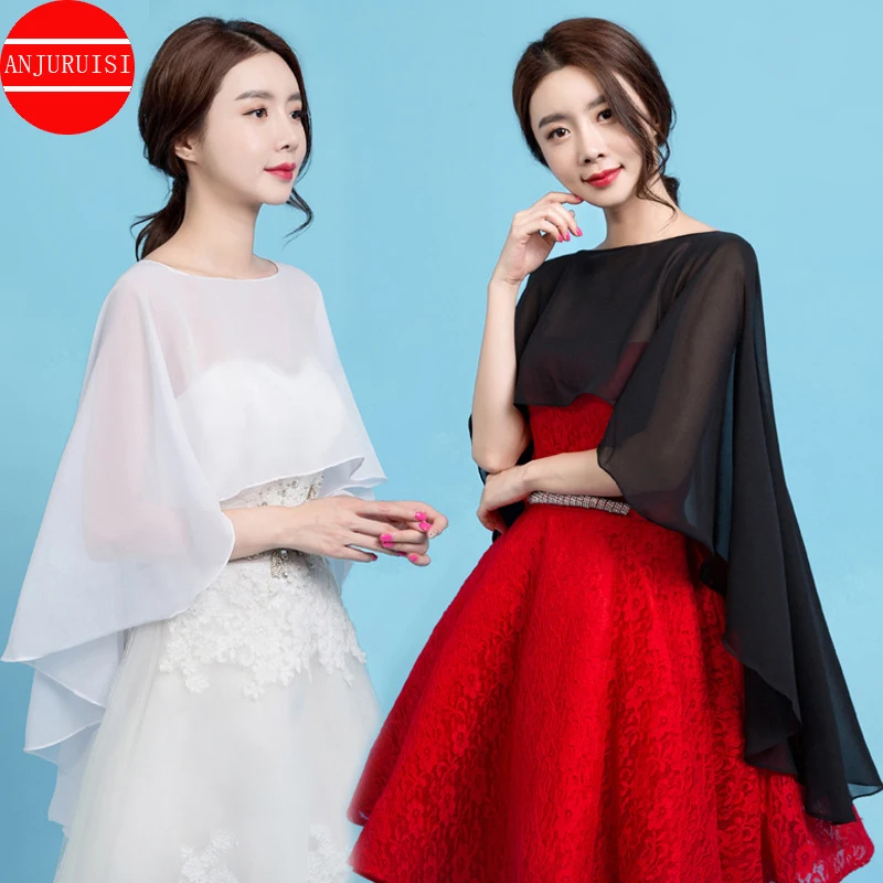 Chiffon Cape Bolero Vrouwen Femme Mariage Chalas Mujer Avond Wedding Bridal Jacket Wraps Accessoires Peleryna Mantel Boda Shawl