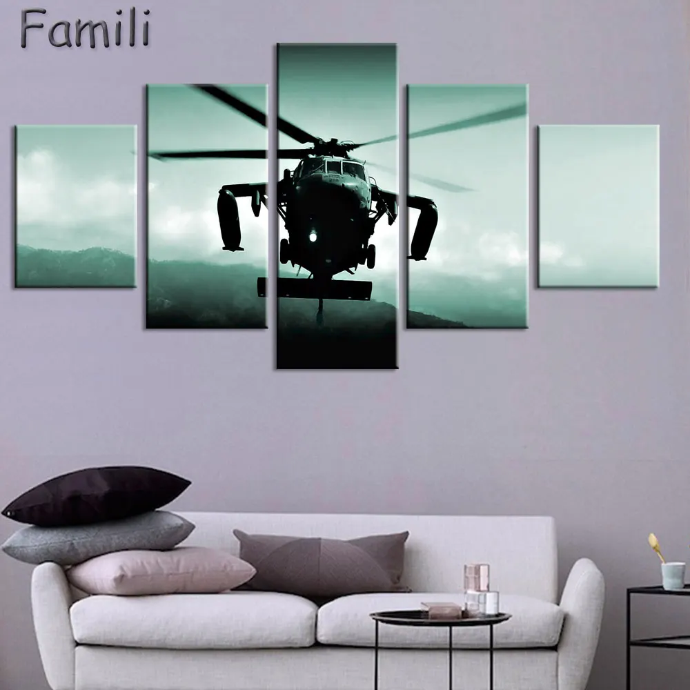 5Pieces/set Modern Canvas Art new Print Abstract Soldiers Sunset Decorations for Home Decorative Painting for Living Room