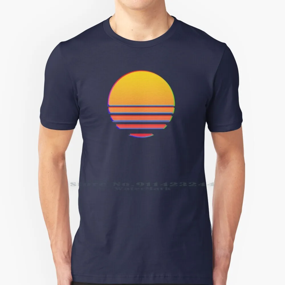 Outrun Retro Sun T Shirt 100% Pure Cotton Outrun Aesthetic 80s Eighties Techno Kavinsky Retrowave Synthwave Vcr Vhs Darkwave