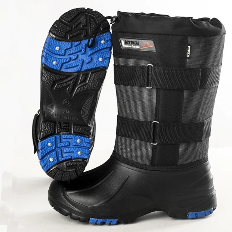 Outdoor Winter Snow Fishing Boots Waders Hunting Boot Fishing Caza Snow Waterproof Shoes Non-slip with Steel Nails Camping Boots