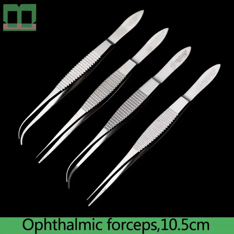 Ophthalmic forceps transverse serration for eye surgery straight toothed 10.5cm stainless steel stainless steel