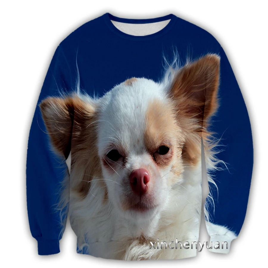 Xinchenyuan-Pull à manches longues imprimé chien Chihuahua mignon pour hommes et femmes, vêtements de sport décontractés, Streetwear, nouvelle mode, S27, 3D