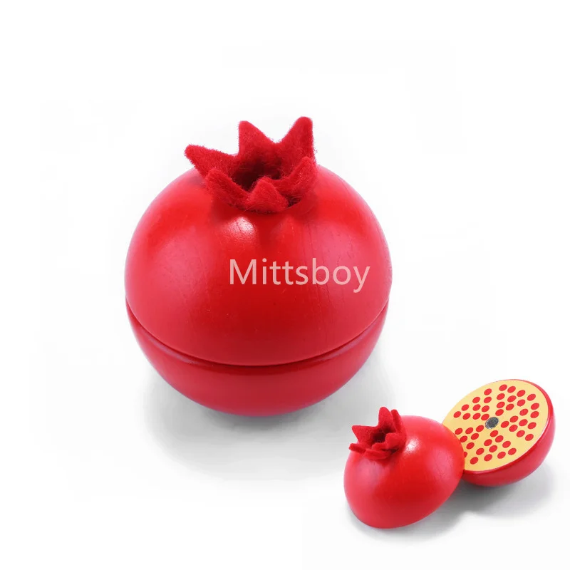 Simulation Magnetic Montessori Fruit Play House Strawberry Watermelon Banana Durian Seasoning Baking Toy Wooden Educational Toys