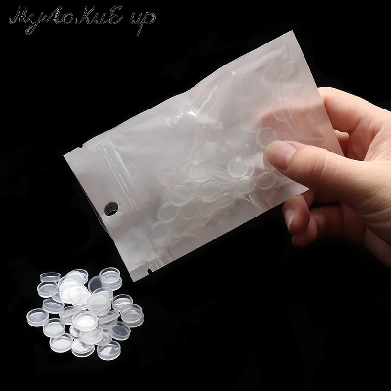 100 Teile/los Wimpern Kleber Halter Pfropfen Wimpern Schnell Individuelle Blüte Tasse Ring Augen Make-Up Verlängerung Klebstoff Ständer Werkzeuge – Detail 5