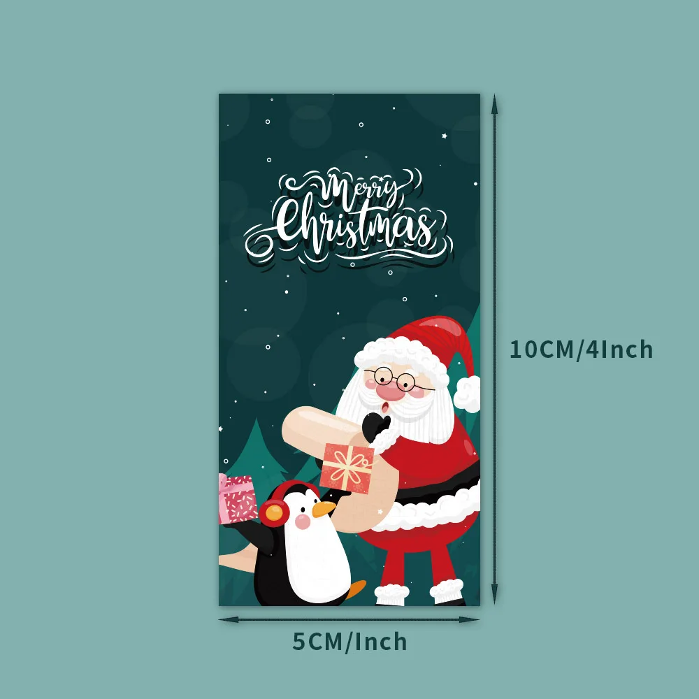 10-50pcs Merry Christmas Stickers 5x10cm Red Christmas Gift Decor Seal Stickers Cute Santa Stickers Stationery Supplies