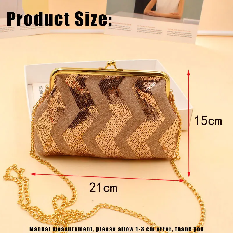 YoReAi Women's Mobile Phone Bag Female Messenger Shoulder Bags Crossbody Fashion Sequins Wave Pack Mini Chain Handbags 2021New