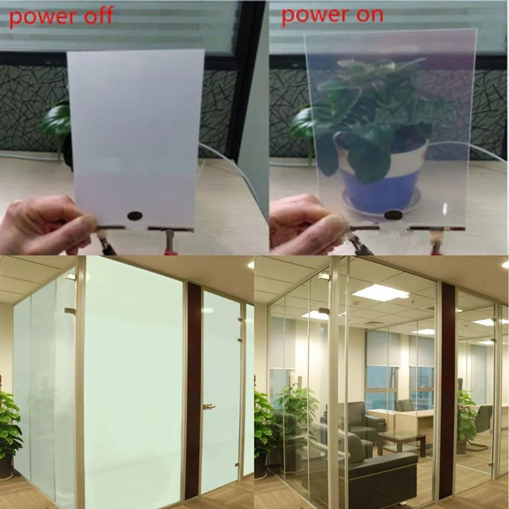 SUNICE Customs PDLC Self-adhesive White Smart Film Electrochromic Film Switchable Glass Vinyl + power transformer