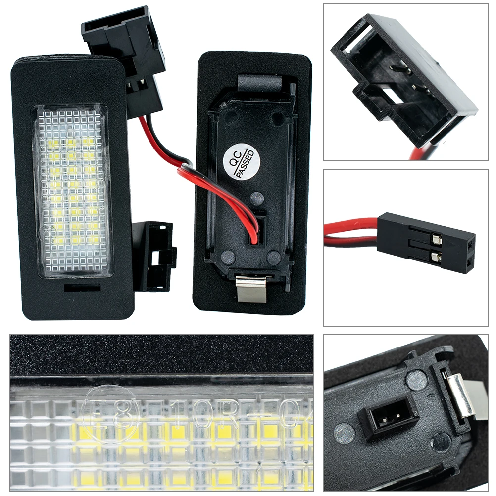 2 PCS License Plate Light Led Number Plate Holder Lamp No Error for Audi A1 A4 B8 A5 S5 A6 S6 A7 Q5 TT TTS 2D For VW Golf Jetta