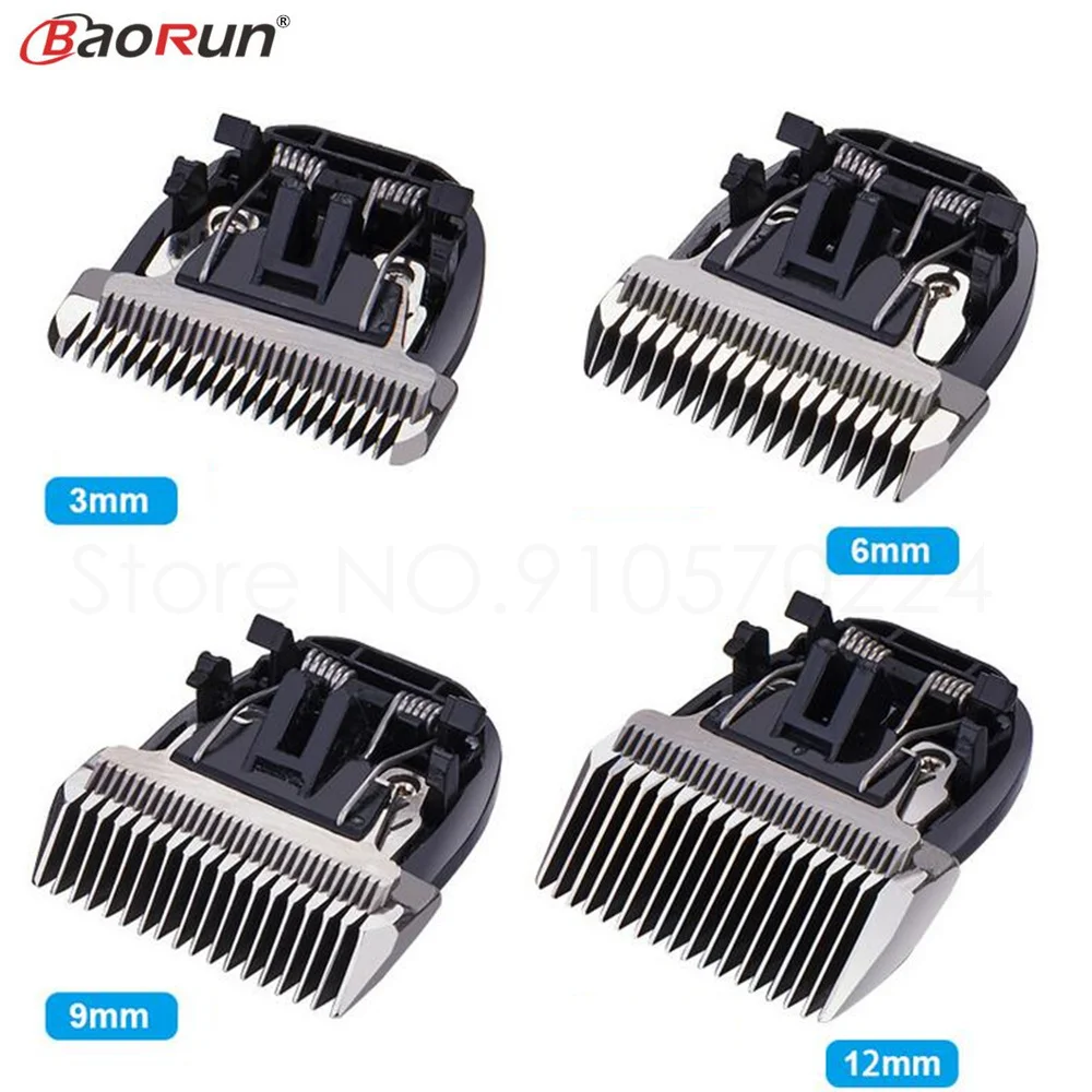 BaoRun Professional Dog Hair Trimmer P2 P3 P6 P7 P9 S1 Steel Knives Pets Clipper Blade Nozzles 3/6/9/12mm Integrated Cutter Head