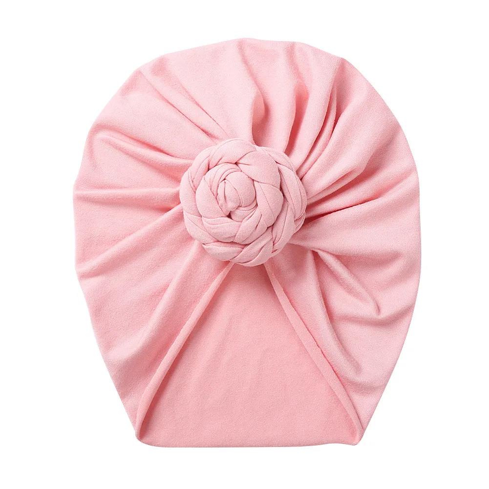 2021 Cute Flower Baby Hat Soft Cotton Baby Girl Hat Turban Infant Toddler Newborn Baby Cap Bonnet Headwraps Kids Beanie Headband