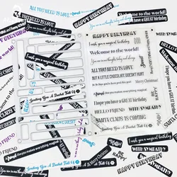 Alinacutle Metal Cutting Die Cut With Clear Stamps Stripe Sentiment Scrapbooking Paper Craft Handmade Album Card Template Pounch