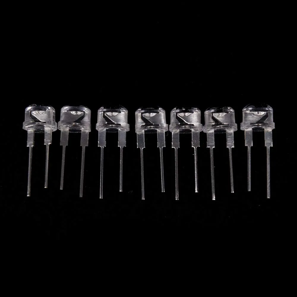 500PCS NEUE F8 8mm 0,25 W 3,0-3,2 V Stroh hut LED Weiß Super helle LED lampe Weitwinkel Transparente LED Lampe Strohhut LED – Detail 8