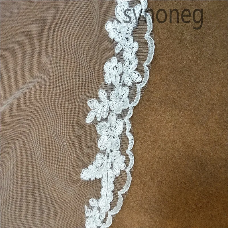 Real Photo Romantic White Ivory Short Wedding Veils with Comb Fingertip Bridal Veil Wedding Decoration Accessories Veil