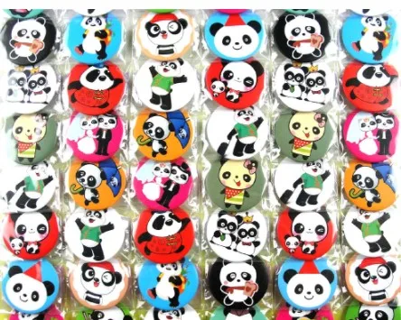 Free Shipping 48pcs/ Set  Panda  Kid's Cartoon Pin Badge 45MM 4.5CM  Gifts for Friends Jewelry Wholesal