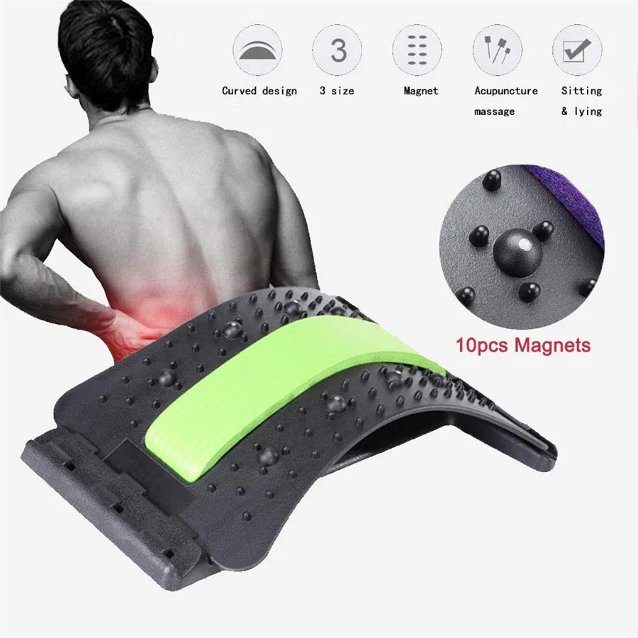 Back Stretcher with Magnetic Acupressure Points  Back Massager Lumbar Pain Relief Chronic Herniated Disc Spinal Back Stretcher