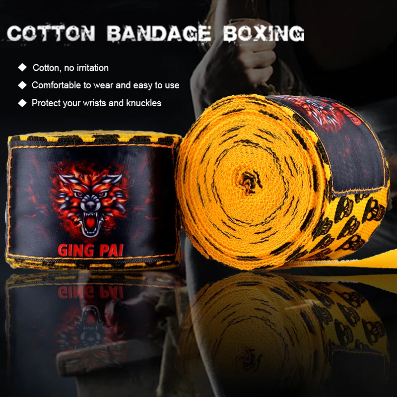 GINGPAI Men Women Children Boxing Hand Wraps 2pcs/pack MMA Muay Thai Training Bandages 5M length 5cm width Combat Protect Sports