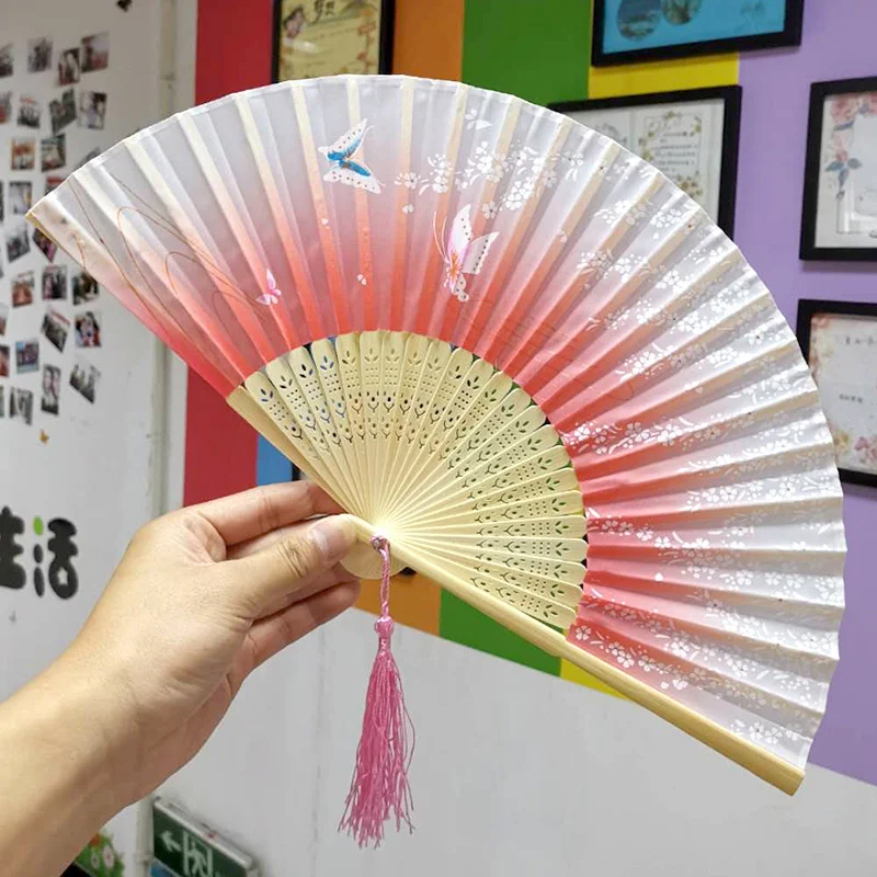 Bamboo Fold Hand Fans Wedding Chinese Japanese Fan Children China Antique Folding Fan Gift eventail a main Vintage bambu waaiers