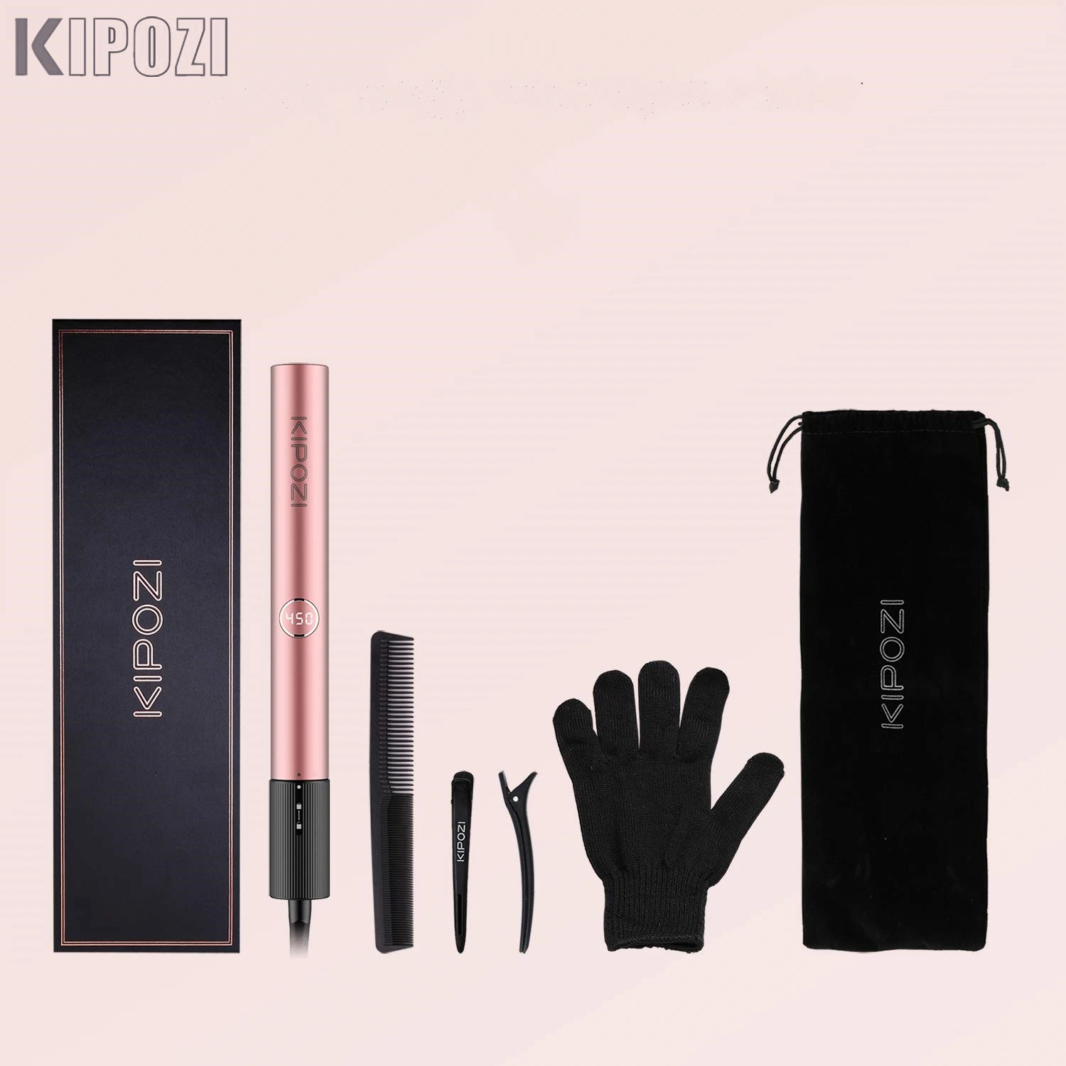 KIPOZI Professional LCD Hair Straightener 30s Heating Up 3D Floating Flat Iron 2 In 1 Curling Iron High Level Salon Hair Tool