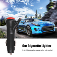 12V 24V Car Cigarette Lighter Socket Plug Connector 1.5 Meter Cable Car Charger Power With On Off Switch Universal for Car Light