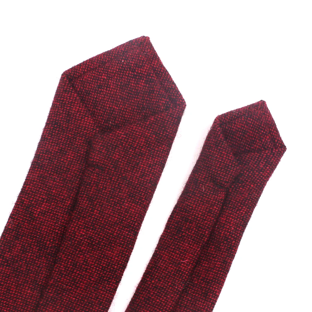 Solid Wol Stropdassen Voor Mannen Vrouwen Fashion Casual Slim Tie Voor Bedrijvengids Classic Heren Stropdassen Smalle Mannen Wollen Ties gravata