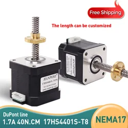 Screw length L310mm 350MM 450mm stepper motor for 3D printer motor 1.7A 40N.CM torque 17HS4401S-T8*8  Nema17 Screw Copper nut