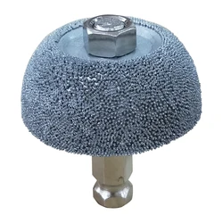 1pc Aluminum Oxidated Carbide Steel Flared Contour Wheel /Cup with Arbor Adaptor Removing Rubber Efficiently Buffing Wheel
