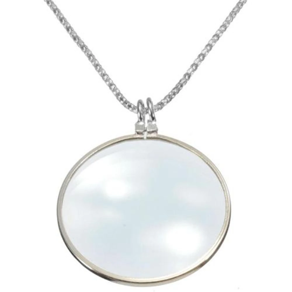5x Magnifier Pendant Gift Hanging Ornament Portable Monocle Convenient with Chain Necklace Magnifying Glass Elderly