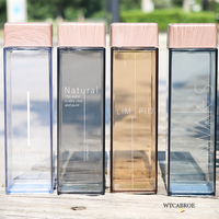 My 500ML Cute Infuser Tea Tour Transparent Water Bottle Bpa Free Bottled Water Square Sports My Waterbottle Reusable Jug Bottles