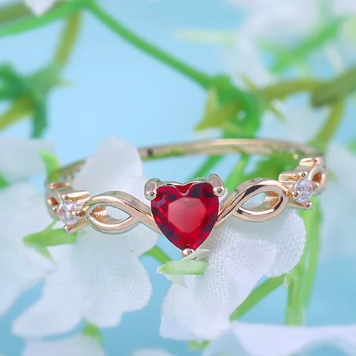 Huitan-Anillo con Piedra Circonio para Mujer, Sortija de Dedo con Forma de Corazón, Joyería Simple a la Moda, Regalo Romántico de Cumpleaños para