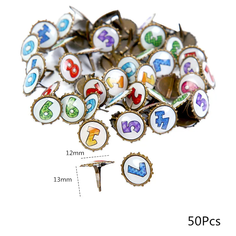 50/100Pcs Metal Crafts Fastener Brads DIY Card Making Children Scrapbooking Embellissement Materials Nail Rivets Decoration Arts