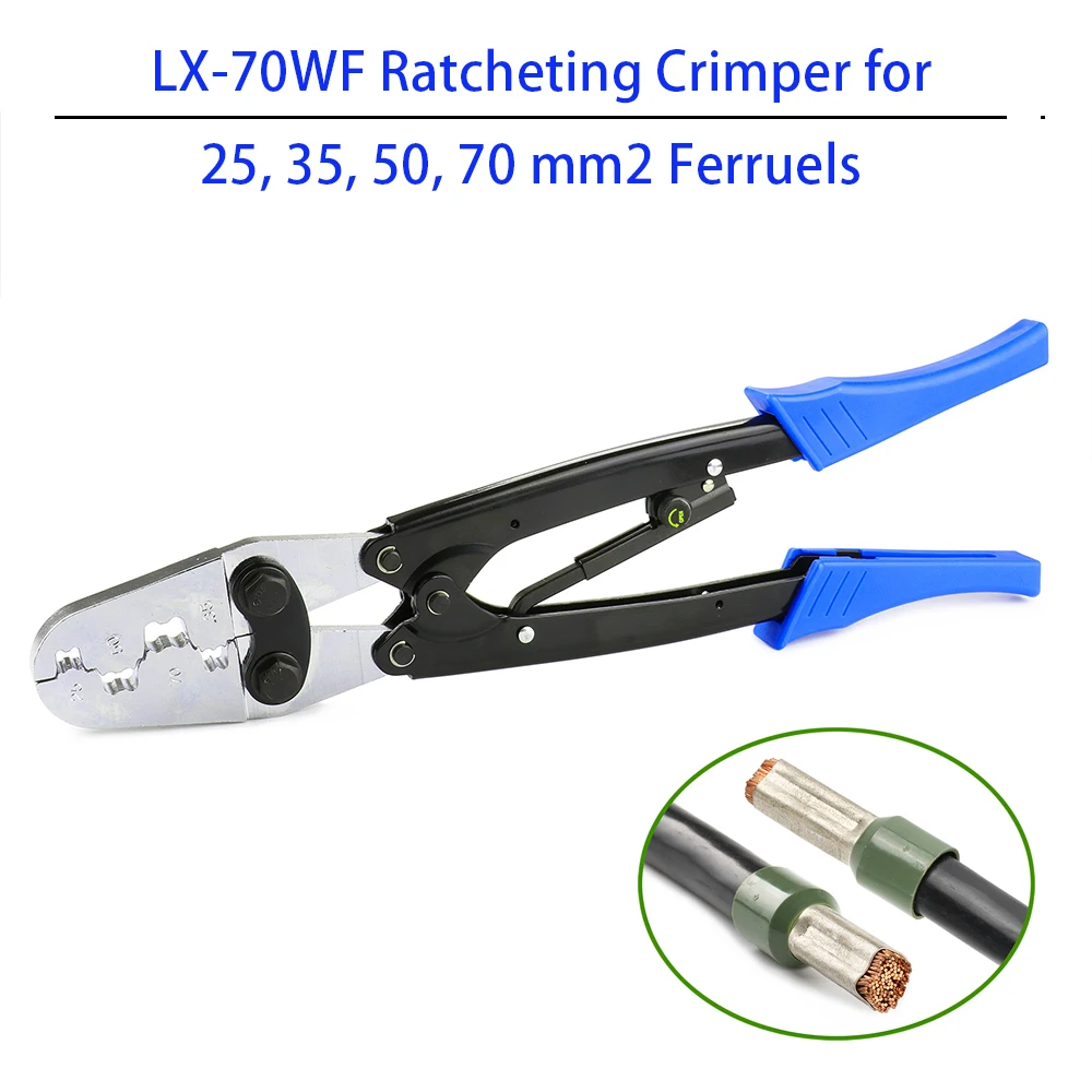 cnlx crimper ratcheting ferramenta de crimpagem vorulas 15 25 35 50 70 mm awg 42 0 01