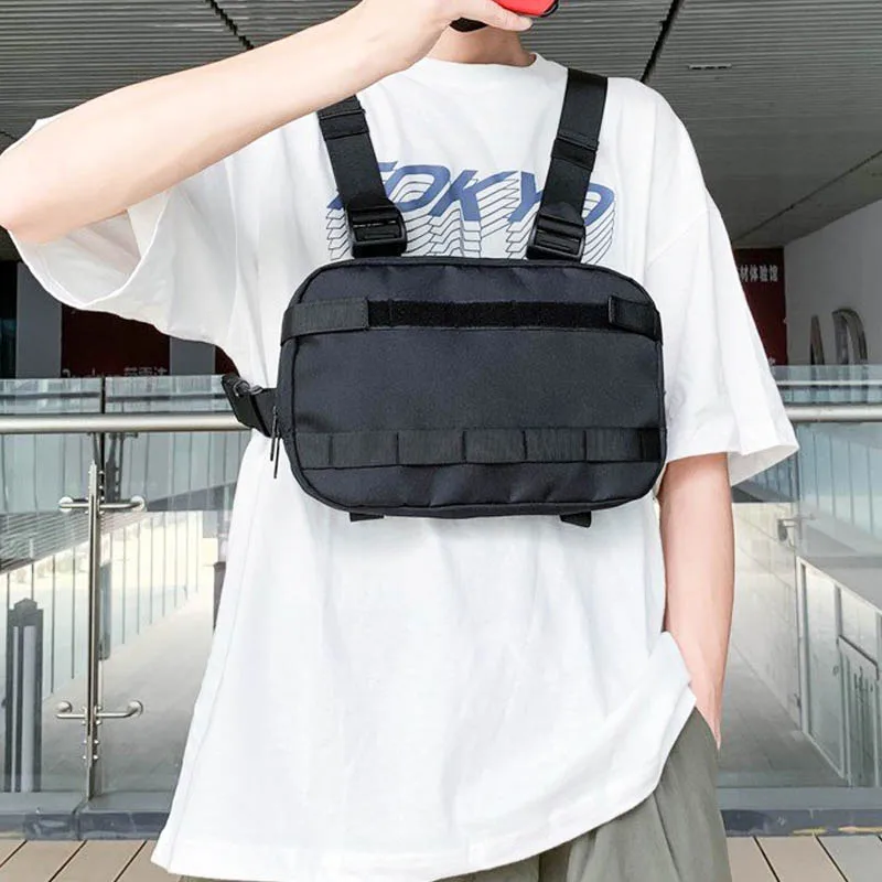 

Tactical Chest Rig Bags Unisex Tactical Vest Pack Nylon Men Functional Chest Pouch Trend Streetwear Waist Bag Harness Front Pack