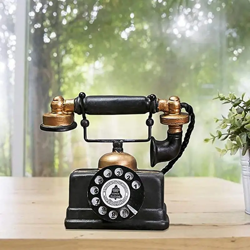 

Antique European Telephone Model Craft Desktop Ornament Home Decoration Old-fashioned Retro Telephone Model Gift Ornament